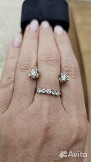 Кольцо и серьги с бриллиантами