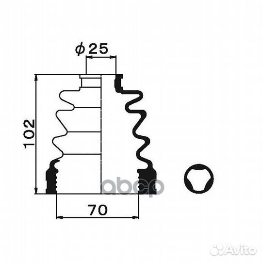 Пыльник ШРУСа внутреннего;/25,5*70*102