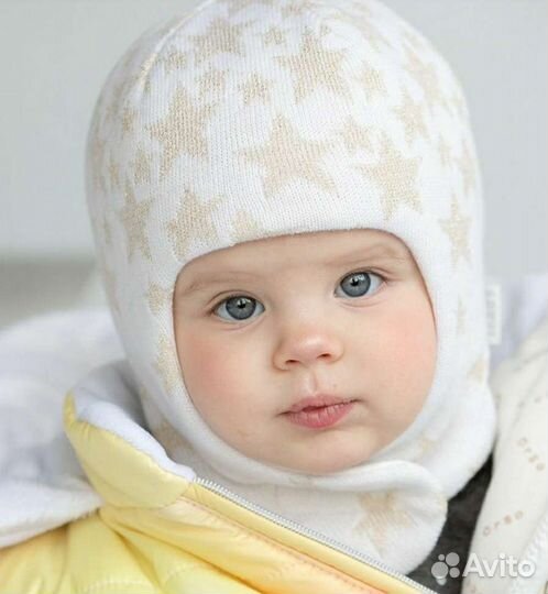 Зимняя шапка шлем на малышку