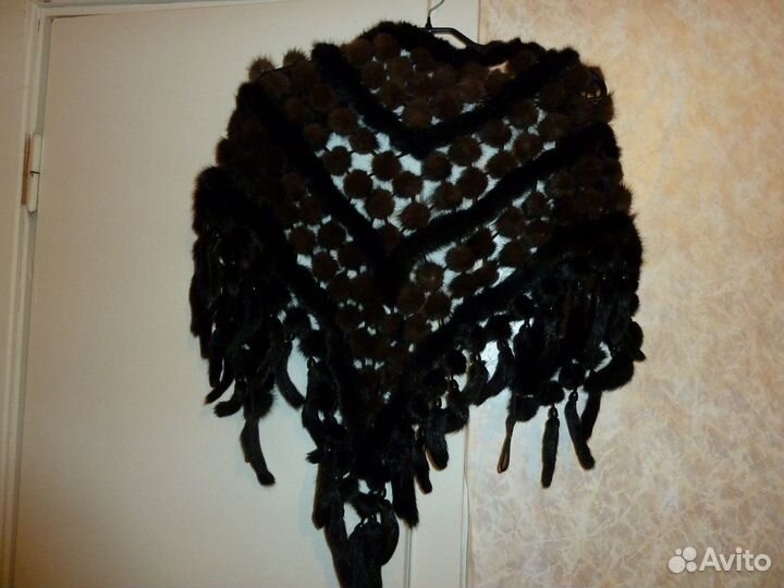 Шаль натуральная норка новая