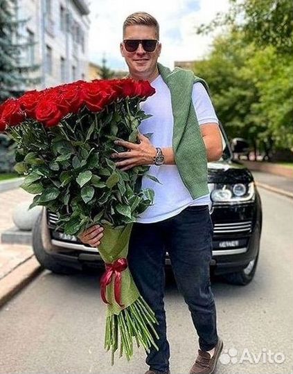 Розы высокие Доставка цветов