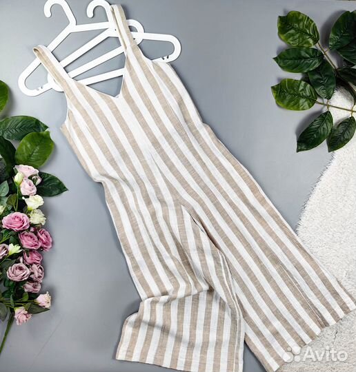 Комбинезон-кюлоты H&M лён вискоза