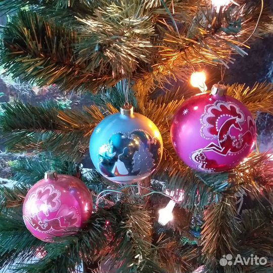 Стеклянные елочные игрушки СССР