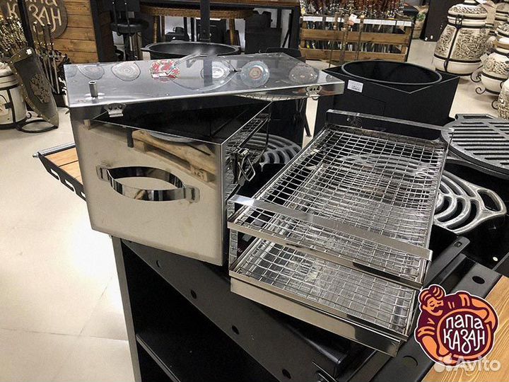 Коптильня из нерж. стали плоская кр. 300х500х300