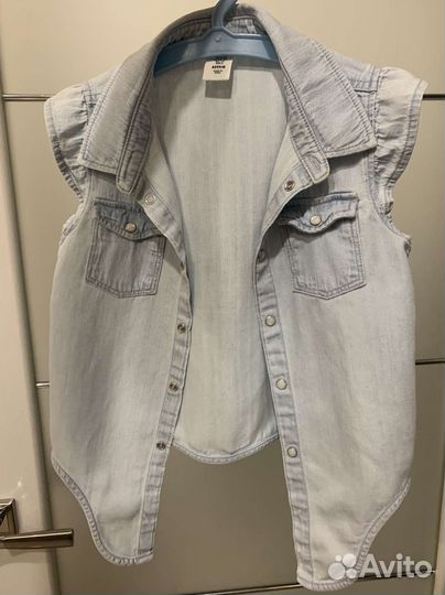 Джинсовая рубашка для девочки 116
