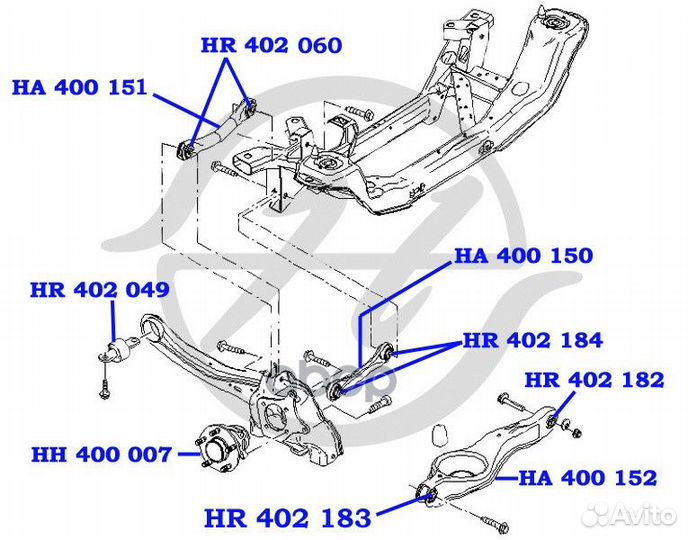 Сайлентблок диагонального рычага задней подвеск
