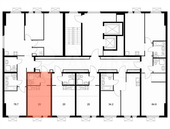Квартира-студия, 20 м², 19/19 эт.