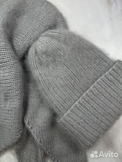 Шапка женская и платок из пуха норки