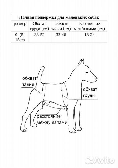 Полная поддержка для маленьких собак (ходунки)