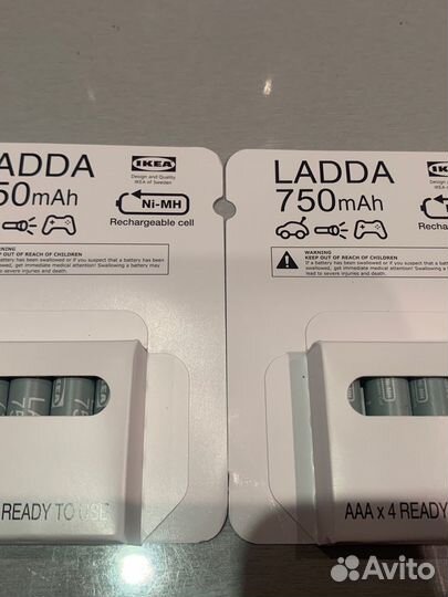 Аккумуляторные батарейки AAA ladda IKEA