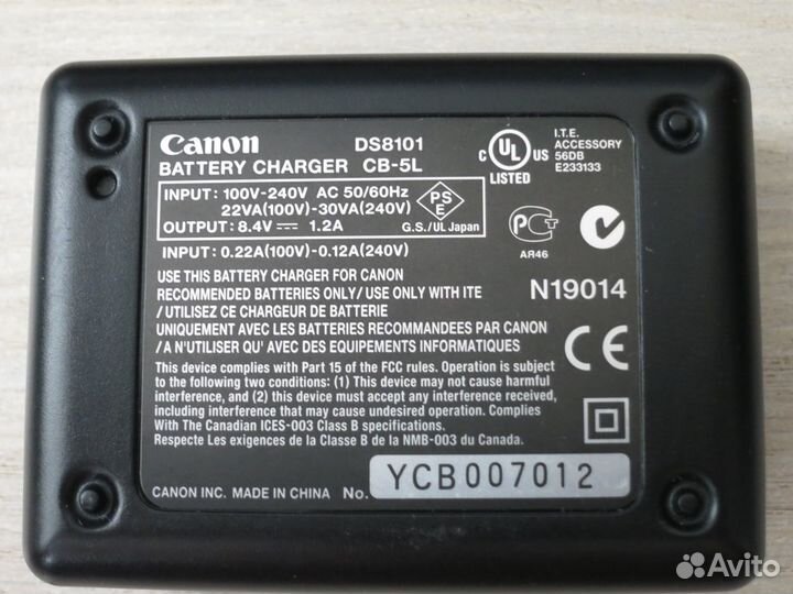 Зарядное canon CB-5L DS8101 Bp-511 Оригинал Идеал