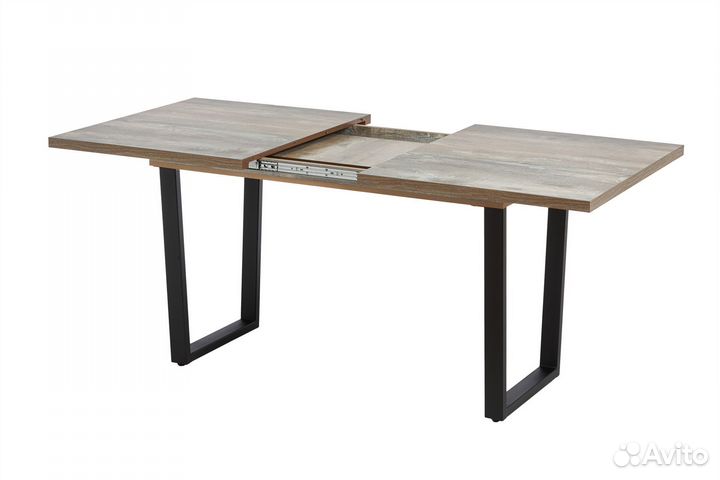 Стол прямоугольный крафт-Р 140+40*85 черный металл