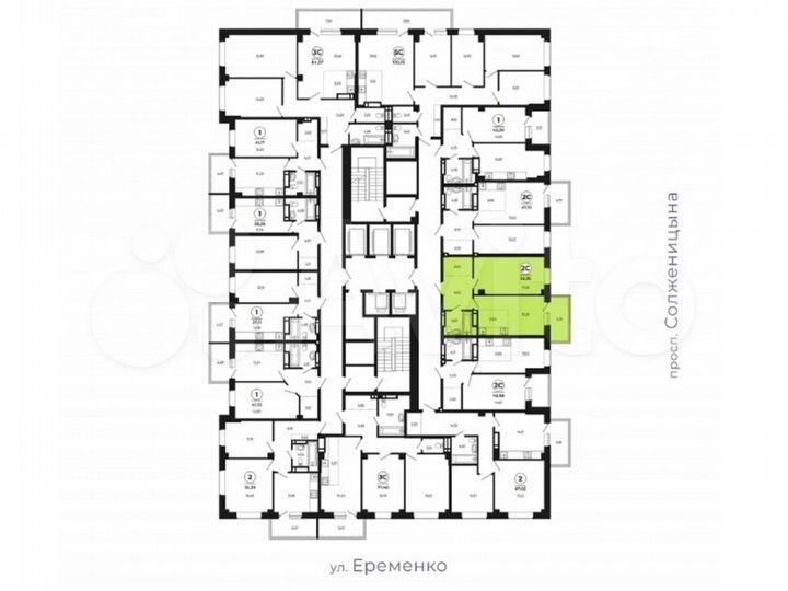 1-к. квартира, 52,6 м², 3/24 эт.