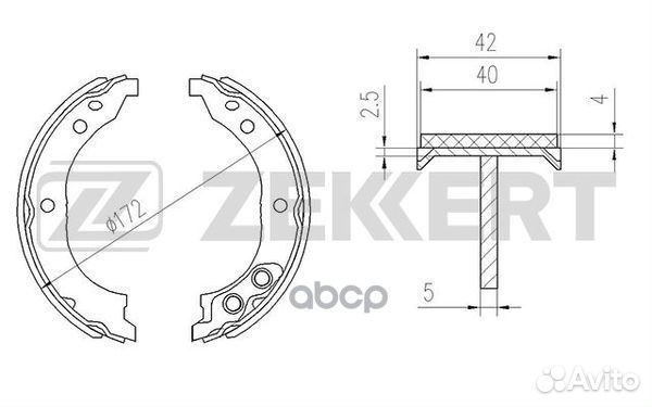 Колодки торм. бараб. задн. Citroen Jumper (230