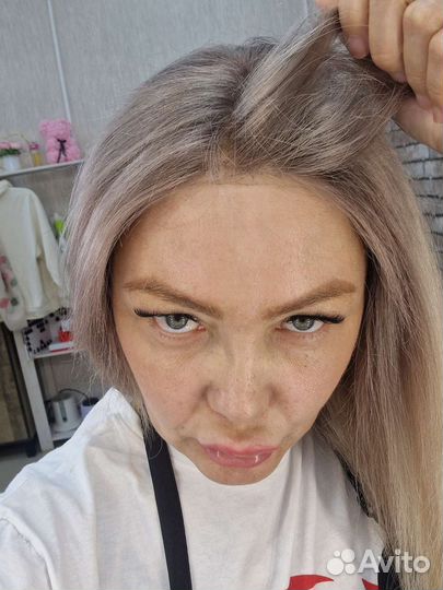 Парик блонд натуральный волос система замещения