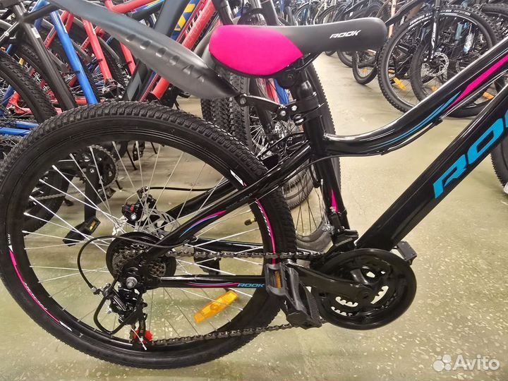 Горный велосипед 24 подростковый черно розовый