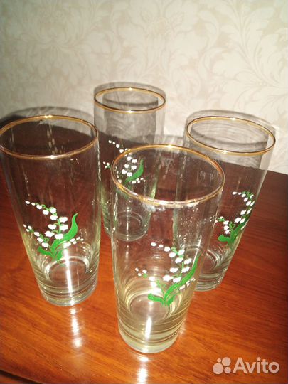 Стаканы из тонкого стекла 4 шт. СССР