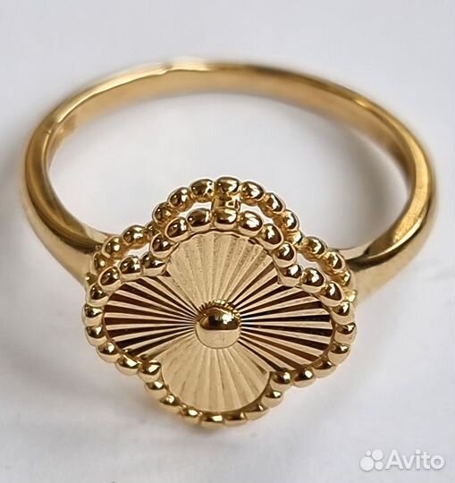 Золотое кольцо в стиле Ван Клиф. Жёлтое золото