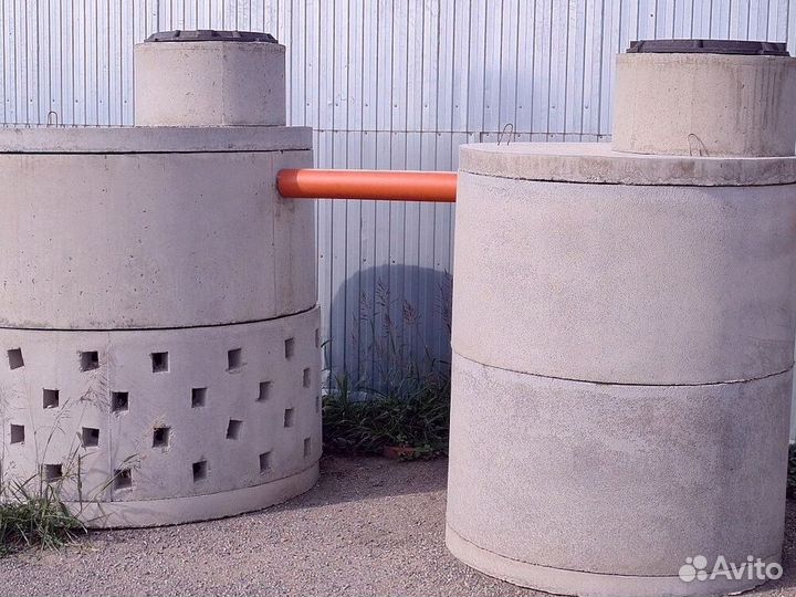 Септик канализация сливная из жби колец