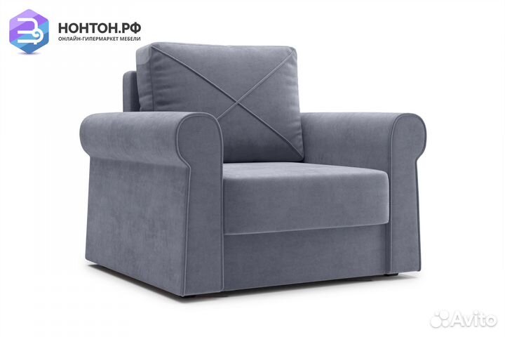 Кресло еврокнижка Лира темно-серое