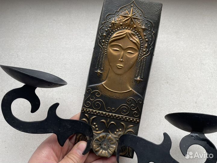 Шикарная чеканка подсвечник СССР