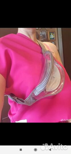 Сумка натуральная кожа поясная