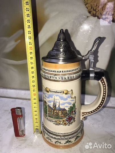 Кружка пивная с крышкой олово. На фото 6 - 200 р