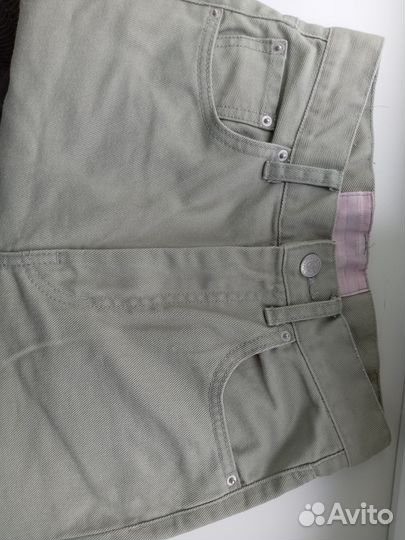 Оливковые джинсы Loose Straight с высокой талией