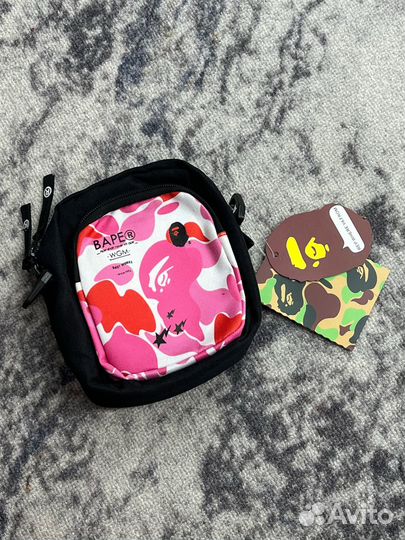 Сумка через плечо bape розовая