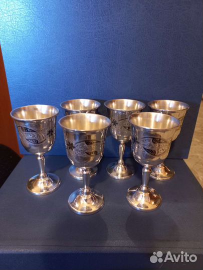 Серебряные рюмки, стопки Кубачи,313 грамм
