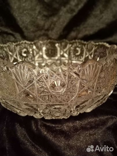 Ваза для фруктов богемский хрусталь