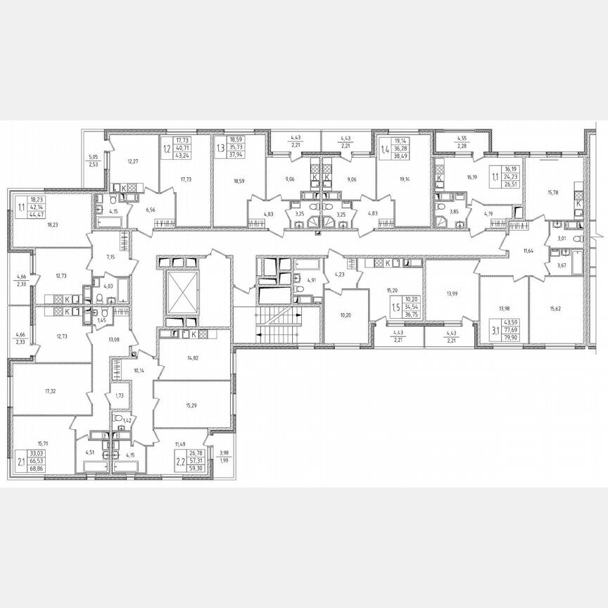 1-к. квартира, 44,5 м², 6/8 эт.