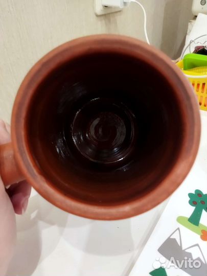 Кружка пивная глиняная