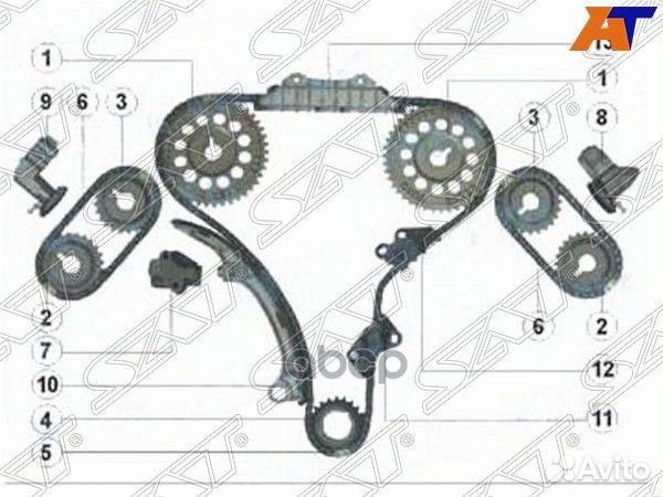 Комплект для замены цепи грм nissan VQ20DE/VQ25