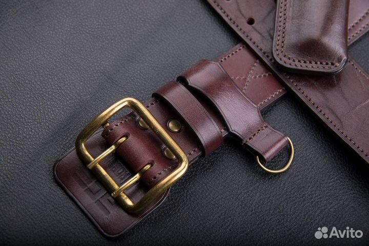 Премиум офицерский поясной ремень в ретро стиле