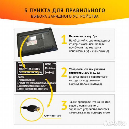 Блок питания (зарядка) для ноутбука Lenovo G400, G