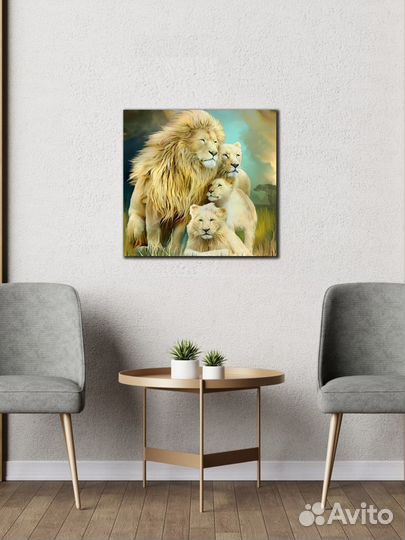 Львы. Прайд. Холст 50х50