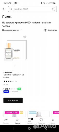 Парфюмерная вода Pandora