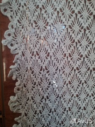 Серебряный кружевной палантин 50 см х 2м50см