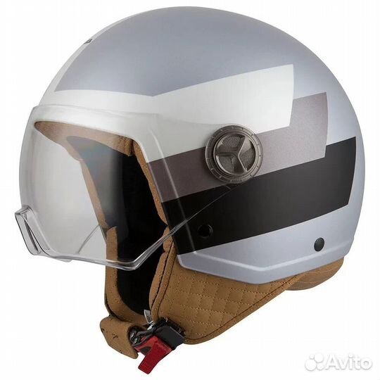 NZI Zeta 2 open face helmet Matt Bandi Pale Titani