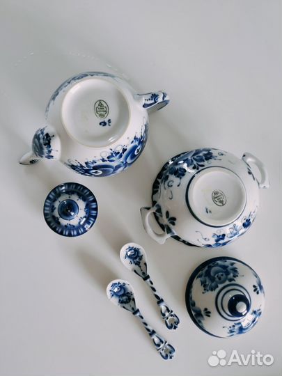 Чайник заварочный гжель авторская роспись посуда