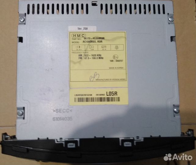 Продам магнитолу ас100dree, RDR (hyundai solaris 2