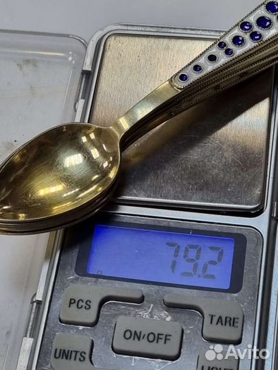 Ложки чайные. Кофейные. Серебро, эмаль