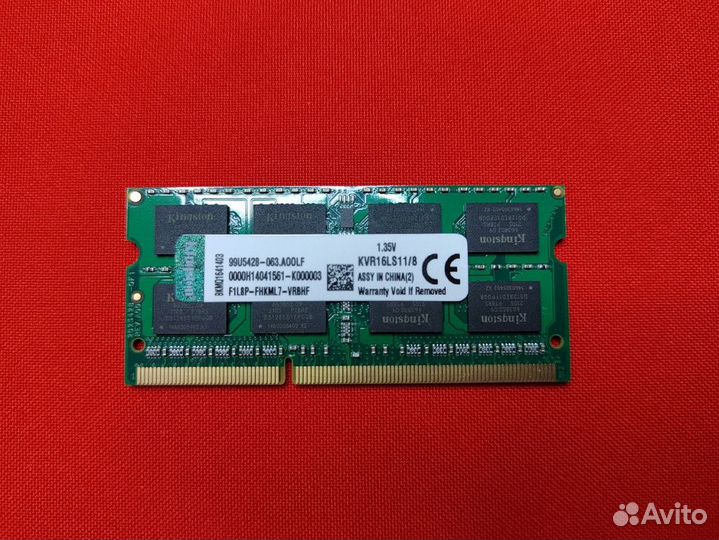 077282 Модуль памяти Kingston sodimm DDR3L 8Gb 160
