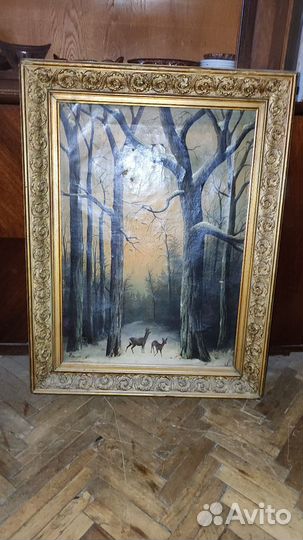 Картина маслом на холсте старинная
