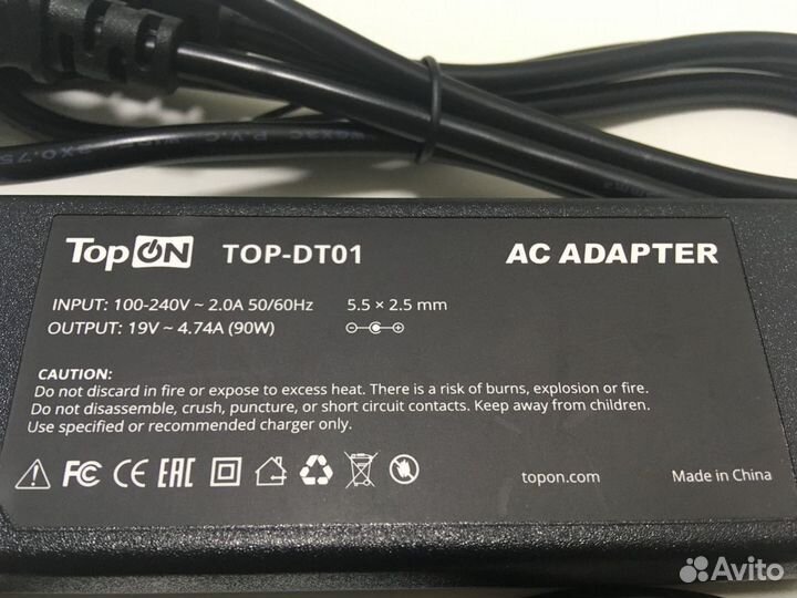 Блок питания Asus, Dell, MSI 4.74A (5.5x2.5) 90W