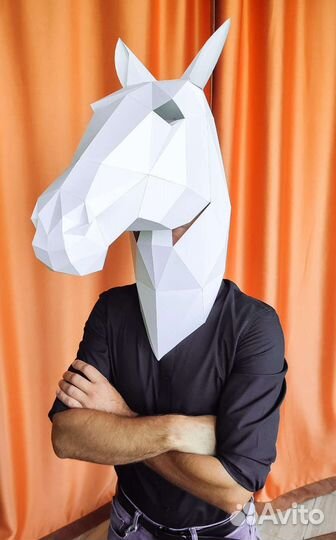 Маска Лошадь полигональная фигура