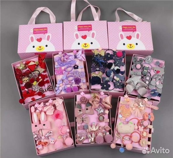 Детский подарочный набор резиночек и заколок