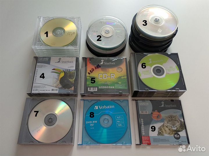 Диски CD/DVD R/RW TDK, Verbatim, Sony, SmartTrack