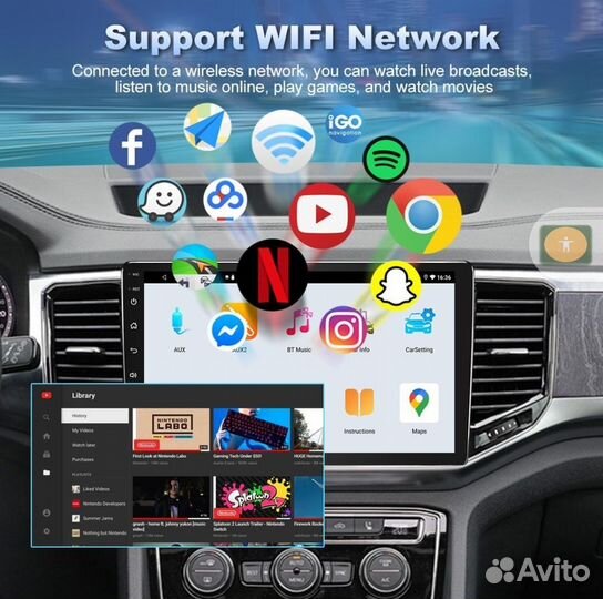 Автомагнитола 1din, android 13, 9